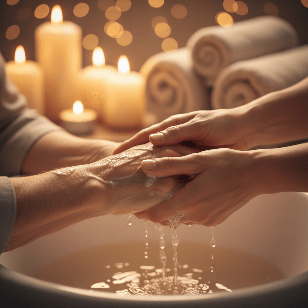 Senior receiving personal care assistance